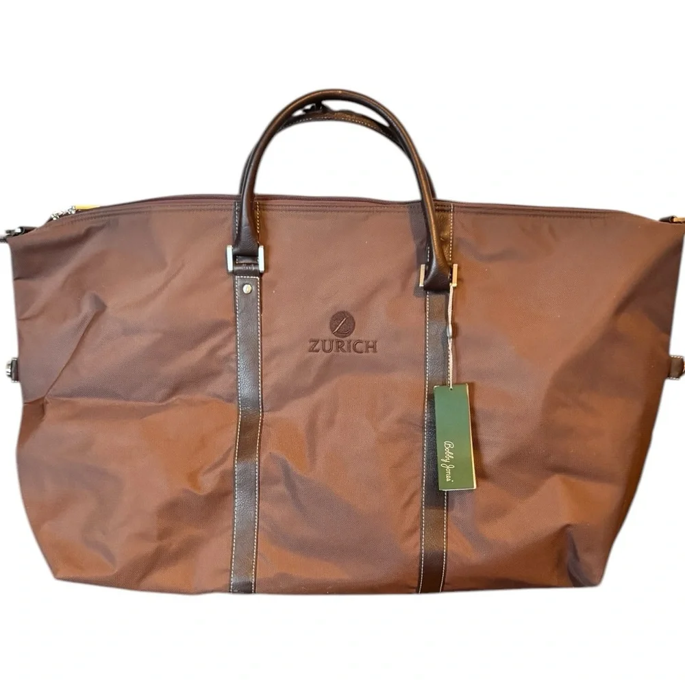 Bobby Jones Large Brown Duffel Travel Bag - NEW (see damage)